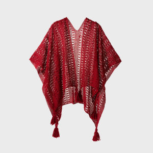 BILLI ZILLY | Ethnic Resort Knit Fringe Cardigan Anti-Wind Warm