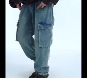 Mulit-Pocket Jeans Outdoor Straight Pants 2023 NewStyle OverSize Jeans for man
