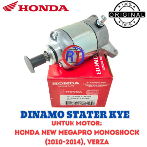 DINAMO STATER MOTOR ASSY KODE KYE ORIGINAL HONDA KUALITAS ASLI AHM UNTUK MOTOR MEGA PRO MONO VERZA .