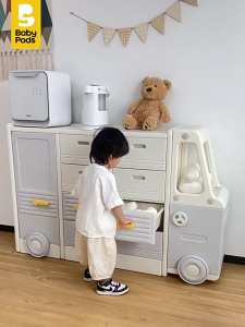 (Đầy đủ tấm hậu) Tủ nhựa để đồ quần áo đồ chơi cho bé tủ mẹ bỉm Babypods mẫu VAN S3