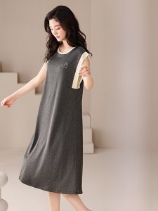 MiiOW | Cat Woman Summer New Arrival Ice Silk Vest Sleep Dress Loose Short Sleeve Home Clothes Sleepwear Thin Model Polyester Fiber