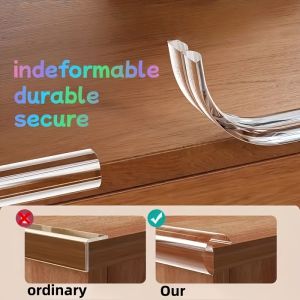 1 Roll Transparent Silicone Corner Protectors | Pre-Adhesive Thick Soft Edge Guards | for Cabinets Tables Drawers & Kitchen