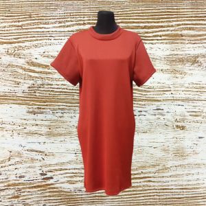 CASUAL BRAND NEW RIB DRESS WITH SLEEVES COMFORTBLE VERSATILE SPORTY STRETCHY WRINKLE FREE DRESS