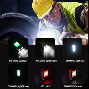 Mini Flashlight Keychain led light original Dual Light Source ultra bright torch light powerful rechargeable flash lights rechargeable emergency light cob work light Camping Outdoor Bottle Opener Keychain Portable light red light Multifunction flash light