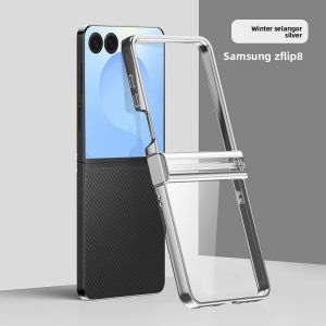 szhaiyu | Luxury Transparent Plating PC Phone Case for Samsung Z Flip 8 7 6 5 4 3 5G ZFlip8 ZFlip7 FE Shockproof Hinge Protective Cover