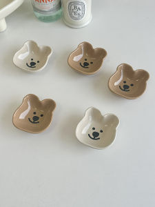 Đĩa Gốm Hoạt Hình Gấu Dễ Thương Phong Cách INS Đĩa Đựng Gia Vị Đĩa Đựng Nước Sốt Đĩa Đựng Đồ Ăn Nhẹ Đồ Dùng Ăn Uống