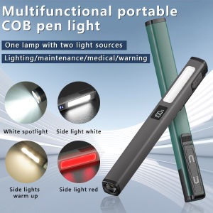 ESMARTER | 3 Light Source Flashlight Rechargeable Medical Pocket Penlight Magnetic Work Lighting Repair Medical Warning Pen Lamp with Clip