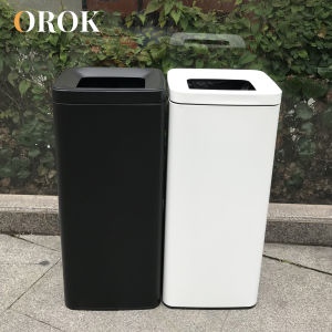 Large Capacity Stainless Steel Square Trash Can Hand Towel Commercial Office Hotel Kitchen Direct Throw 30 Liter Trash Can