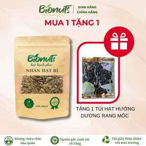 Nhân Hạt Bí Hữu Cơ Chưa Rang BIONUTS 200G - Tốt cho tim mạch cải thiện giấc ngủ tăng cường hệ miễn dịch..