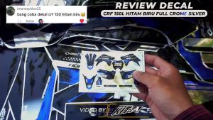 Decal CRF 150L Sticker Striping Stiker CRF 150 L Motif simpel biru hitam crome