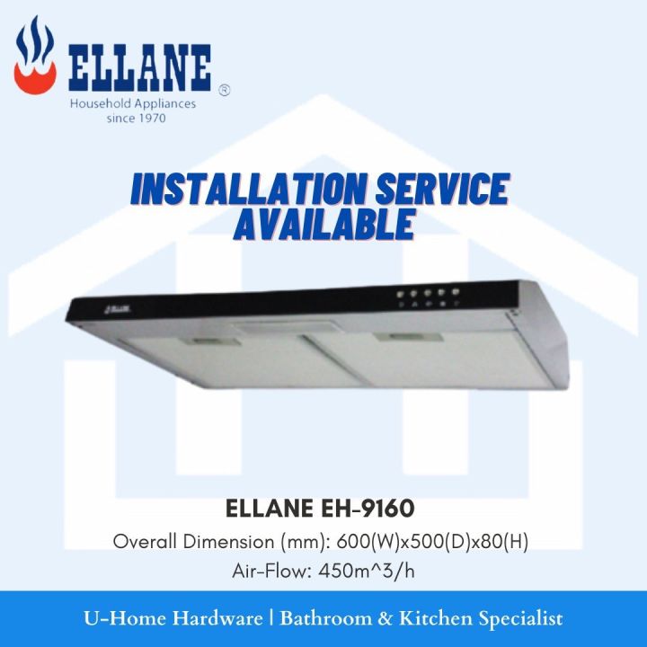 ELLANE EH9160 600mm Stainless Steel Conventional Hood Lazada Singapore