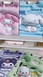 SK-A112 Papan Ujian Motif Kartun 3D Anak Papan Jalan Ukuran A4 Papan Ujian A4 Clipboard Karakter 3D