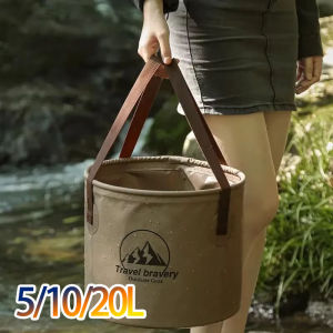 1-2PCS 5/10/20L Outdoor Multifunctional Collapsible Bucket for Travel Camping Fishing Large Capacity Portable Carrying Bucket