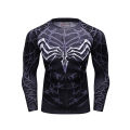 Quick Dry Elastic Fitness Clothing Long Sleeve Spiderman Venom Suit Men's Training Shirt Breathable Moisture Wicking Running Gym Workout Training Wear. 