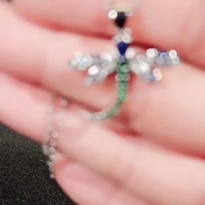 Huitan Fashion Dragonfly Shaped Pendant Necklace for Women Inlaid Colorful Cubic Zirconia Exquisite Jewelry Party Gifts