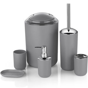 Bathroom Accessories Set 6 Pieces Bathroom Accessory Set with Trash Can for Bathroom Accessories Décor and Home Gifts