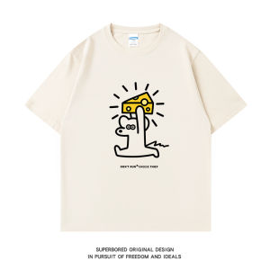 MENGMIANQISHI | Cartoon Print Casual Cotton Short Sleeve T-shirt