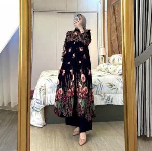 Kena set long tunik SET LONG RAYON TERLARIS SETELAN BUSUI KEKINIAN