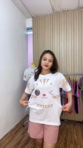 BSL - 152 Bisalo Baju Kaos Pria Wanita lengan pendek motif "FAT CAT" Digital Printal Kaos Distro Combed Atasan - pakaian wanita - pakaian pria - baju wanita - baju pria - atasan wanita pria - kaos oversize - kaos hitam putih - kaos katun