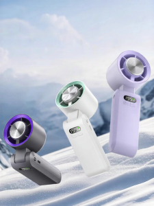 Portable Mini Cooling Fan Ultra-High-Speed Powerful Desktop Hanging Neck Silent Rechargeable USB Small New Model for Outdoor Ice Compress Cooling
