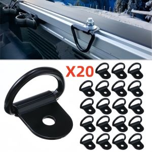 【WOKEN】ห่วงแหวนสมอเหล็กมัดตะขอรูปตัว Dทำจากสเตนเลสสตีล20ชิ้นสำหรับผูกรถบรรทุกอุปกรณ์เรือ RV