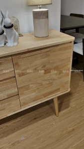 (FREE Installation+Shipping) KBS Avelar 5.3FT Full Solid Sideboard / Full Solid Wood / Buffet Cabinet / 1 Door + 6 Drawers / Classic / Natural Wood Color / 160L x 40D x 85H cm