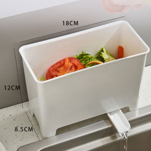 Kitchen Drainage Trash Can Wet And Dry Waste Filter Food Scraps Storage Box Water Guide Slot Filter Waste Basket Rectangular Plastic Bin for Home Use