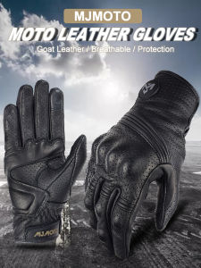 MJMOTO ถุงมือรถจักรยานยนต์หนังแท้วินเทจผู้ชายระบายอากาศได้ดีสำหรับฤดูร้อนมอเตอร์ไซด์ถุงมือรถวิบากมอเตอร์ไซด์อุปกรณ์เสริม Moto M-XXL ถุงมือจักรยาน