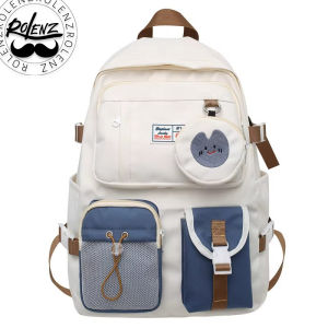 กระเป๋าเป้สะพายหลังนักเรียนมัธยม Rolenz กระเป๋าสะพายไหล่แบบสองข้างสำหรับผู้ชายและผู้หญิง น้ำหนักเบา สไตล์ไฮเอนด์ แบรนด์ดัง