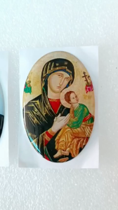 Miếng dán decal in hình Mẹ Chúa 6.5x6(cm) dán bề mặt xe hoặc điện thoại - quà tặng công giáo