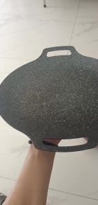 Chảo đá nướng chảo gang Hàn Quốc size 34cmBBQ chống dính dùng được cho mọi loại bếp thiết kế lõm giúp bếp nóng nhanh