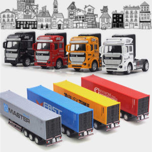 ภาชนะถอดออกได้รถบรรทุกของเล่นรถก่อสร้างของเล่นโมเดลตุ๊กตากระต่ายคริสต์มาสสำหรับเด็กสีเทารถบรรทุกตู้คอนเทนเนอร์ สำหรับของเล่นเด็ก