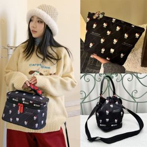 JUSTODO Sanrio Hello Kitty Makeup Bag Large Capacity Portable Cosmetic Storage Bag Kawaii Full Print Travel Toiletry Bag for Women