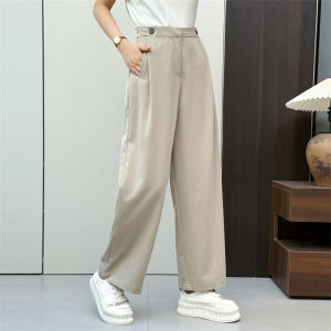 Loose Casual Pants High Waist Straight Leg Suit Style Commuter Pants Womens Semi-Losely Fitted Trousers for Business Wear
