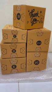 20 ใบ กล่องพัสดุ C ลายหมีดำ กล่องThank you กล่องไปรษณีย์ โรงงานผลิตเอง
