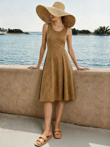 AMII | Elegant Office Casual Cotton Sleeveless A-Line Dress