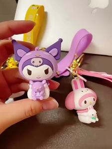 Bandai | Creative Cartoon Silicone Doll Pendant Couple Accessories Crossbody Bag Pendant Car Keychain Birthday Gift For Girlfriend