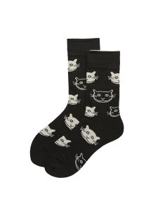 No Lost Socks Stylish Cartoon Cat Tube Socks Men and Women K-style Interesting Illustration Lovers Socks Long Socks Cotton