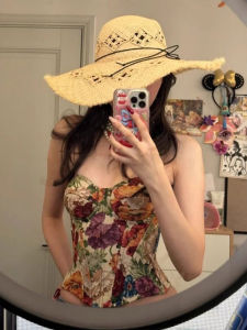 chaqi | Summer Retro Sweet & Spicy Floral Halter Bustier