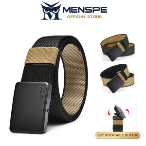 MENSPE Men Belt Outdoor Tactical Belt Quick Release Buckle Belt Rotating Buckle Nylon Waistband Double-Sided Two-Color Belt Youth Sports Canvas Pant Belt Simple Nice Waistband Nylon