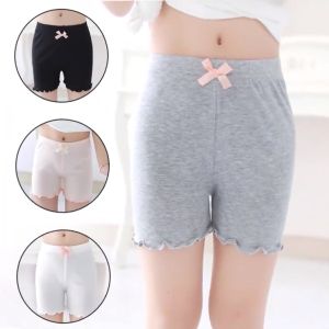 Kids High Quality Cotton Elastic Waist Mid Stretch Underskirt Safety Shorts Bow Tie for Kids Girls 3-12 Years Old