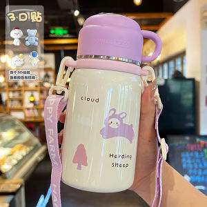 Cốc Nước Giữ Nhiệt Dễ Thương Cho Bé Gái Đi Học 520ml Cốc Nước Giữ Nhiệt Bằng Thép Không Gỉ Có Nắp Đậy Dùng Cho Học Sinh