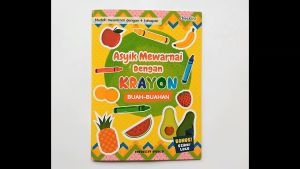Buku Asyik Mewarnai Dengan Krayon Buah-Buahan Bonus Stiker Aktivitas Anak