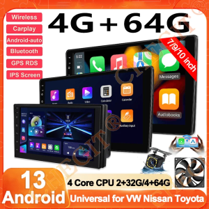 Android 13 7/9/10 2Din Wireless Carplay Radio 64G BT Car Radio Multimedia Stereo For toyota Hyundai Kia Volkswagen Jeep Fiat
