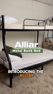 ALLIAR | Heavy Duty Metal Bunk Bed - Space Saving Double Deck Bed Frame for Kids and Adults