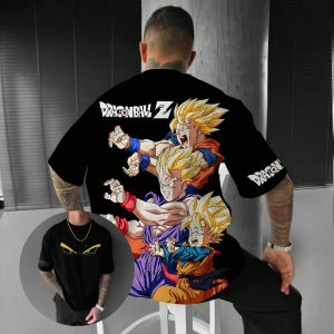 เสื้อยืดลายดราก้อนบอล Z ซูเปอร์ไซย่า สำหรับผู้ชายและผู้หญิง เสื้อยืดลายอนิเมะ สไตล์สตรีทแวร์ เสื้อฤดูร้อนลำลอง แขนสั้น ทรงโอเวอร์ไซส์ สไตล์ Y2K