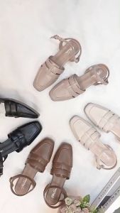 รองเท้ารัดส้น หุ้มส้นสูง 1 นิ้ว หัวตัด หนัง PU อย่างดีนิ่มมาก ตัดเย็บอย่างดี พื้นรองเท้ามีตัวรับเท้า