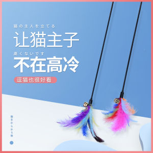 Cat Toy Feather Teaser Wand Fairy Keeps Cats Entertained Plush Ball Attachable Normal Size Non Intelligent Pet Supplies