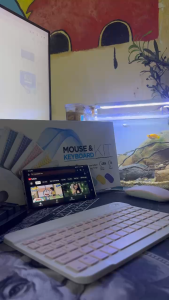 Combo Bàn Phím Bluetooth Sạc + Chuột Không Dây Pin Rời Siêu Êm Laptop PC Macbook Máy Tính Bảng