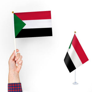 Sudan Hand Signal Flag Small Flag Cheer Flag Sports Games Cheer Flag Flags of All Countries in the World